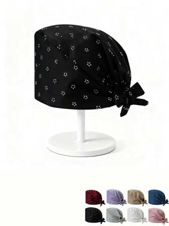 1 pieza Gorro de enfermera decorado con rhinestones de alta calidad para mujer - Diseño con lazo y acentos de rhinestones a la moda - Adecuado para uso médico, de enfermería, belleza y laboratorio