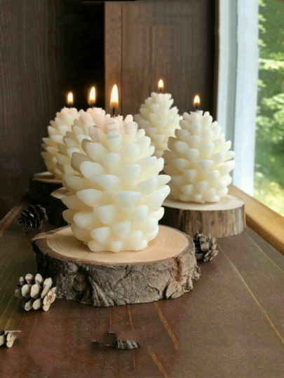 1pc Christmas Gift Pine Cone Scented Candle Silicone Mold, Pine Cone Shaped DIY Plaster Craft For Holiday Atmosphere Decor, Handmade Gift For Friends And Family