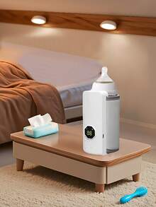 1pc Milk Warmer Coaster, Portable Milk Warmer, 6-Level Digital Temperature Control Milk Bottle Warmer Sleeve, Suitable For Maintaining Or Heating Water/Milk Above 35°C, Constant Temperature Heating USB Powered Leather Gift - Multicolor - View 3