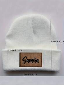 Customizable Knit Beanie Hat Unisex, With Personalized Leather Patch - Perfect Father's Day Gift For Men & Women