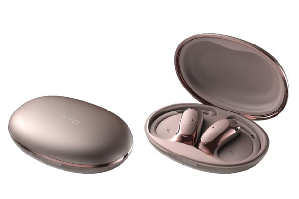 HTC Căști wireless Bluetooth NE35 cu anulare a zgomotului, cu anulare inteligentă adaptivă a zgomotului, design ergonomic și ușor, perfecte pentru întâlniri de afaceri și utilizare zilnică, gri fier