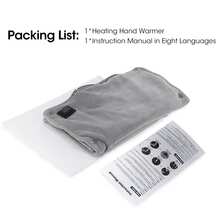 1pc Gray Graphene Hand Warmer, 3-Gear Adjustable Temperature, USB Powered: Double-Sided Plush Heating Pad, 4 Pcs 13*18cm Large Heating Area, Smart Temperature Control For Outdoor/Office/Home Use. Can Be Used With Power Bank, Machine/Hand Washable, Ideal Gift For Couples/Family In Winter, Suitable For Halloween, Christmas, New Year