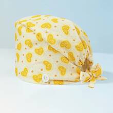 1 pezzo Cappellino da lavoro regolabile da donna con motivo a cuori e fiori, adatto per infermiere, chirurgia, taglia unica, assorbe il sudore, con fascia elastica, adatto per salone di bellezza, veterinaria, medico, infermiere, personale delle pulizie - Multicolore - Visualizzare 13