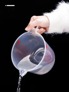 1pc/2pcs/3pcs/Multi-Purpose Measuring Cup, Transparent Plastic Heat-Resistant Stackable Measuring Cup With Angled Handle And Spout, Kitchen Essential Accessory, Transparent 500ml, 250ml, 1000ml, Measuring Cup (Low-Temperature Cleaning) - White - View 7