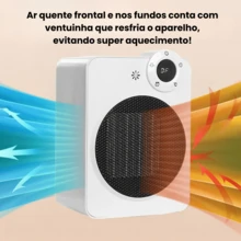 Aquecedor Portátil Elétrico Potente Giratório 2000W Luxo - Entrada do Brasil (220V) - Visão 5