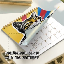 GDTME 2026 Pop Art Theme Calendar, Upgraded Pearlescent Version With Gold Metal Rings, Dated And Marked Holidays, Animal Art Illustrations, Suitable For Office, Living Room, Bedroom, Gift For Friends And Family