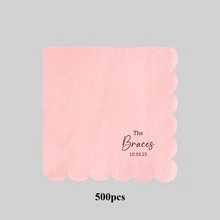 20-500pcs Custom Cocktail Napkins, 9 Designs Of Personalized Monogram Napkins, Disposable Beverage/Dessert Napkins For Wedding Table Decorations, Anniversary And Wedding - Multicolor - View 16