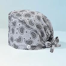 1 pezzo Cappellino da lavoro regolabile da donna con motivo a cuori e fiori, adatto per infermiere, chirurgia, taglia unica, assorbe il sudore, con fascia elastica, adatto per salone di bellezza, veterinaria, medico, infermiere, personale delle pulizie - Multicolore - Visualizzare 15