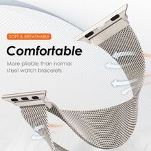 Correa de reloj de estilo milanés compatible con Apple Watch Band 41mm/44mm/40mm/42mm S10/38mm/45mm/46mm/49mm para mujeres/hombres, pulseras de metal de acero inoxidable de estilo milanés, correas compatibles con bandas Series 10/9/8/7/6/5/4/3/2/SE Ultra 2 Accesorios para smartwatch