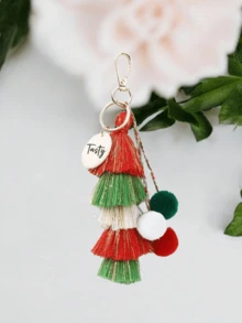 Personalized Tassel Cute Keychain, Bohemian Style, Hand-Woven Tassel Rainbow Bag Pendant, Wallet And Handbag Accessory, Chain Backpack Hanging Ornament, Car Hanging Pendant, Girl's Gift, School And Car Accessory, Christmas Gift