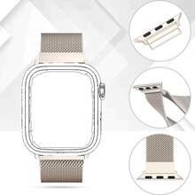 Correa de reloj de estilo milanés compatible con Apple Watch Band 41mm/44mm/40mm/42mm S10/38mm/45mm/46mm/49mm para mujeres/hombres, pulseras de metal de acero inoxidable de estilo milanés, correas compatibles con bandas Series 10/9/8/7/6/5/4/3/2/SE Ultra 2 Accesorios para smartwatch