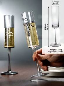 （1只/2只）高品质香槟杯，采用优雅的UV印刷技术，可定制姓名、图案和颜色。个性化香槟杯，适用于婚礼、订婚和周年纪念日——先生和太太祝酒杯套装——是送给新婚夫妇、新娘送礼会和浪漫庆祝活动的完美可重复使用礼物。 - 多色 - 查看 7
