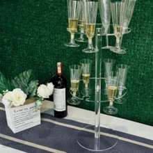 1 Set Acrylic 2-Tier/3-Tier Champagne Tower Display Stand, Thick Transparent Champagne Glass Holder Suitable For Wedding, Party, Celebration