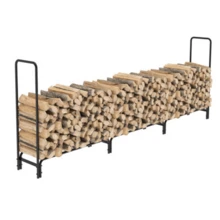 UNHO 12ft Long Firewood Log Rack Adjustable Strong Metal Fireplace Wood Storage Stand - Black - View 7