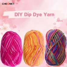 3 团柔软渐变色纱线，钩针和针织纱线，适合日常 DIY 钩针和针织毛衣、围巾、帽子、DIY 工艺品，50 克 * 3，适合初学者