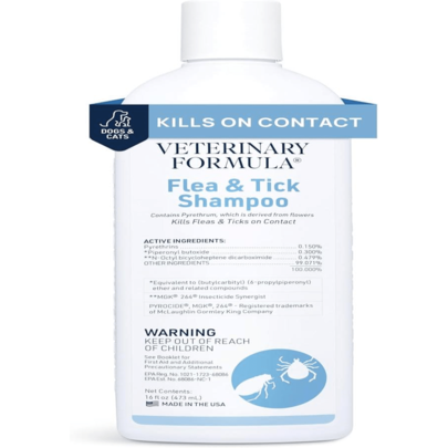 Veterinary Formula Flea And Tick Shampoo For Dogs And Cats, 16 Oz