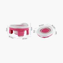 1-Piece Set With 3 Potties Combined In One, Foldable, Portable And Multifunctional For Training Boys And Girls. - Pink - View 3