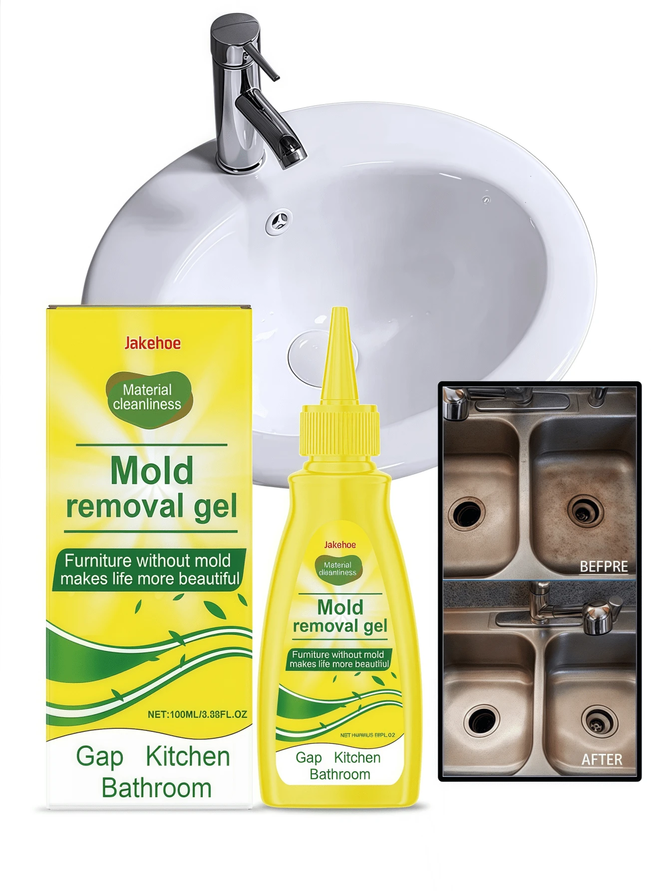 污渍清洁凝胶，温和清洁和去污，适用于厨房、浴室和多区域日常清洁凝胶 - 彩色 - 查看 1