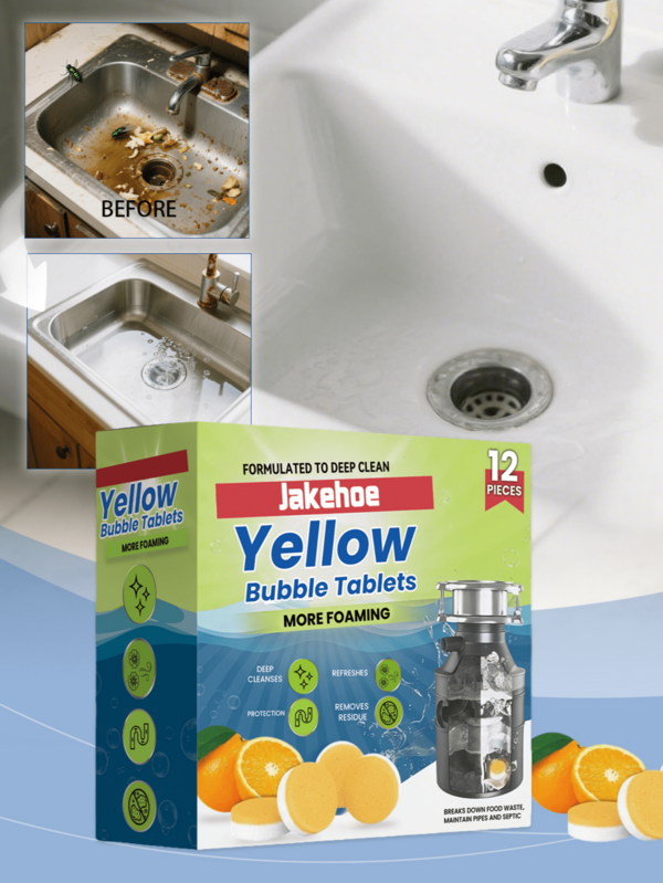 Pastillas desobstructor de desagües, limpiador de hogar para eliminar obstrucciones de cabello y grasa en tuberías