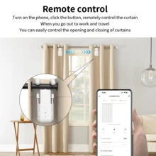 1 Stück WLAN Smart Vorhang Roboter mit Sprachsteuerung, App Fernbedienung, Alexa & Home Kompatibilität, USB Aufladung, ABS Material, einfache Installation (geeignet für Römische Stange/T/U Schiene 3-in-1)
