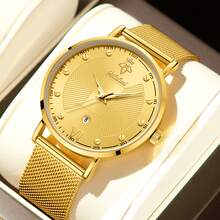 YaLaLuSi YaLaLuSi Brand 1 New Fashionable Versatile Men's Quartz Watch Luminous Hands, Date Display, And Other Multifunctional Features Precise Quartz Movement Unique 3D Textured Pattern Breathable Comfortable Strap Comes With Jewelry Polishing Cloth Perfect For Daily Commuting Original Men's Gift Great Choice For Fathers, Boyfriends, Friends Ideal Halloween Or Christmas Gift