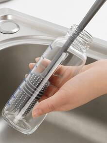 KIT 4 Silicone Bottle Brushes For Washing Cups, Bottles, And Baby Bottle Cleaning Silicone Assorted Colors - Hỗn hợp - Xem 8