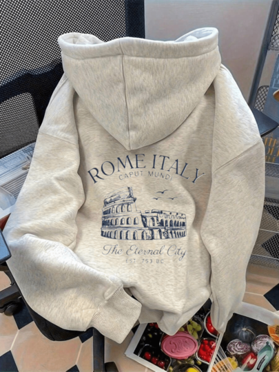 Sudadera Con Capucha Y Bolsa Canguro Con Estampado De Rome Italy Roma Italia Monumento Italiano Colisseo Dibujo Sudadera Unisex Para Hombre Y Mujer Casual Para Uso Diario Ideal Para Todo El Año.