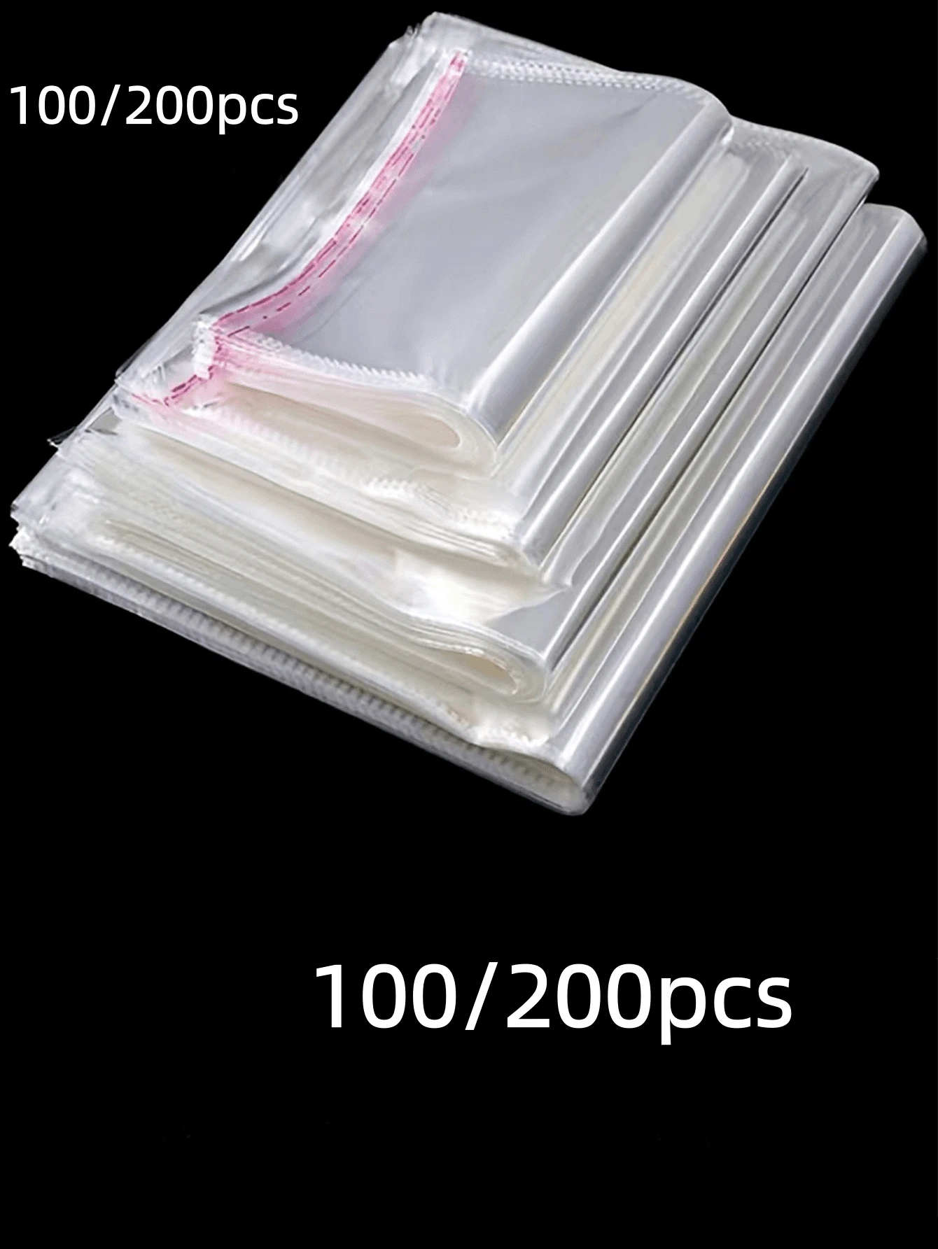 200pcs OPP Self-Adhesive Packaging Bags, Jewelry, Candy, Cookie, Gift Packaging Bags, Transparent Plastic Packaging Bags For Gift Wrapping. Christmas And Thanksgiving Gift Packaging Bags