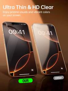 Yezodawee 适用于 17 Pro Max 的 6.9 英寸屏幕保护膜（1 片装），含 1 片摄像头镜头保护膜，全屏覆盖钢化玻璃，防刮花，兼容手机壳，9H 硬度，高清透明摄像头镜头保护膜 [升级版] - 1+1 - 查看 5