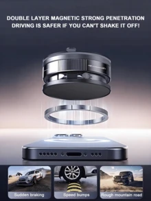 Upgraded 360° Rotating Magnetic Phone Holder - Vacuum Magnetic Phone Holder, Magnetic Car Phone Holder, Equipped With A Strong Suction Cup, Suitable For Cars, Mirrors, Gyms, Showers, Or Smooth Surfaces. Compatible With All Smartphones, Including Compatible With IPhones And Android Phones. A Perfect Birthday Gift, Present For Family And Friends, And Car Accessory. Compatible With IPhone, Android Phone, Gift For Birthday, Family, Friends For Summer Gifts Birthday Driving Car Accessories Strong Load-Bearing