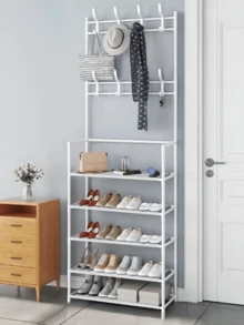 1pc Multi-Functional Coat Rack, Shoe Rack, Storage Rack, Movable And Easy To Assemble, Suitable For Living Room, Entrance, Bedroom, Study, Office, Holiday Gift, Valentine's Day Gift, Children's Gift