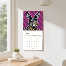 GDTME 2026 Pop Art Theme Calendar, Upgraded Pearlescent Version With Gold Metal Rings, Dated And Marked Holidays, Animal Art Illustrations, Suitable For Office, Living Room, Bedroom, Gift For Friends And Family