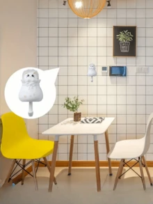 1pc No Drilling Needed, Expandable Cute Cat Wall Hook, Creative Cartoon Peeking Adhesive Hook Suitable For Office Cubicle