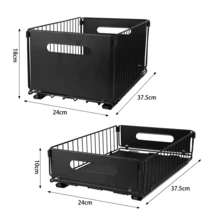 Mobile base, 2 contenitori estraibili e scorrevoli, porta spezie in acciaio al carbonio, cassetti telescopici 24 * 37,5 * 10 cm/24 * 37,5 * 18 cm
