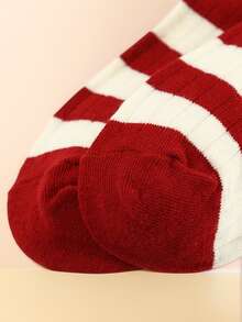 4 Pairs Chinese New Year Red Socks, Unisex Mid-Calf Socks For Women, Autumn/Winter