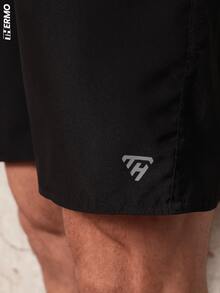 Shorts Spandex Gym Beach Pool Cross Bermuda Men's With Lycra - Black - View 6