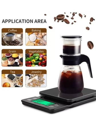  1 pieza Báscula electrónica digital de alta precisión de 3kg/0.1g, apta para pesaje de alimentos en el hogar y medición de café. Fabricada en material ABS duradero con pantalla LCD retroiluminada para una visualización clara. Función de tara con un solo toque. Equipada con temporizador. Admite múltiples unidades: g, g/ml, ml, oz, lb. Conversión con un solo toque. Aplicable a diversos escenarios como preparación de cocina y elaboración de café. Funciona con 2 pilas AAA (no incluidas).