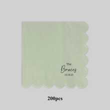 20-500pcs Custom Cocktail Napkins, 9 Designs Of Personalized Monogram Napkins, Disposable Beverage/Dessert Napkins For Wedding Table Decorations, Anniversary And Wedding - Multicolor - View 15