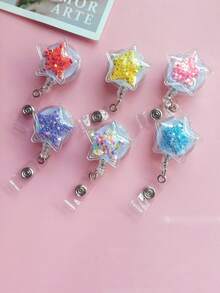 1pc/5pcs Colorful Glitter ID Card Holder Badge, School Supplies, Work ID Holder, Nurse Accessories, School Materials, Case
