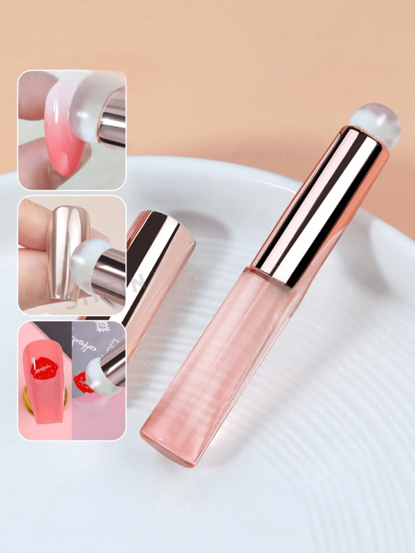 1pc Silicone Lip And Concealer Nail Magic Mirror Powder Makeup Brushes Pink Silicone Brush For Lip Balm Lip Gloss Lip Stick MultiFunction Brush