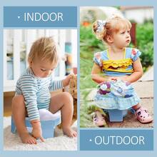 1-Piece Set With 3 Potties Combined In One, Foldable, Portable And Multifunctional For Training Boys And Girls. - Blue - View 8