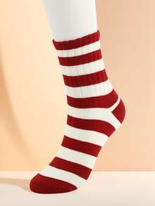 4 Pairs Chinese New Year Red Socks, Unisex Mid-Calf Socks For Women, Autumn/Winter