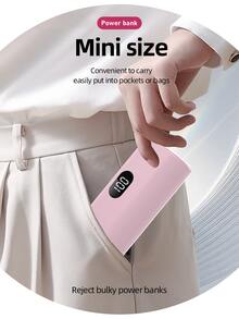 5000mAh 超轻便携移动电源，Type-C 直插设计，仅重 100 克，5V/2A 稳定输出。适用于 iOS 17/16 系统、iPad、耳机、音箱等各种电子设备充电。即插即用，无需携带数据线。内置 C 型接口，随时随地充电使用。非常适合通勤、旅行、学生、户外活动和商务场合——轻松签到。户外电量显示 - 綠色 - 查看 9