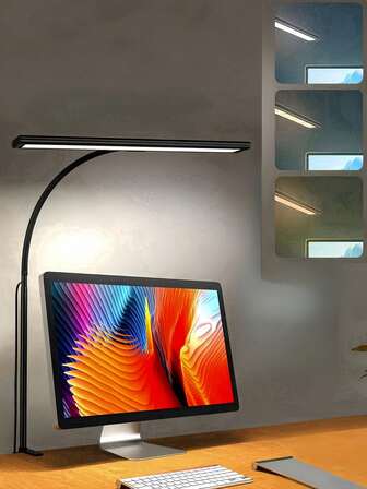 家庭办公室夹式 LED 灯 - 3 种颜色变化，USB 供电，护眼阅读灯，适用于书桌、学习桌和卧室