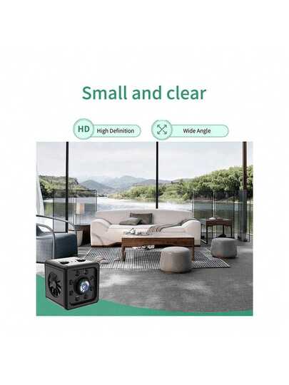 1pc Mini Full HD Slimme Camera, Motion Detection Circular Video Recording Function, Night Vision 1080P Indoor/Outdoor Monitoring USB Charging, Easy To Install, Of Office, Family, Elderly Children Pets Nannies, Protect Home Security. view 6