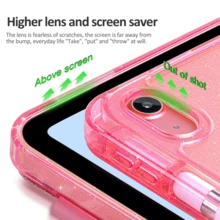 Stylus Slot Protective Case For IPad A16 2025, Smart Cover For IPad 11th/10th Gen, Shiny Shell For IPad Air 11 M3 M2, Protective Case For IPad Air 4/5 - Pink - View 2