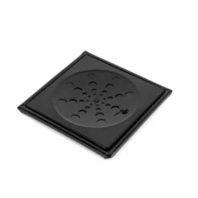 Ralo quadrado abre e fecha 10x10 PRETO tampa grelha ABS para banheiro - Multicolorido - Visão 1