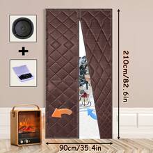 1 szt. magnetyczna termoizolacyjna zasłona do drzwi – gruba tkanina Oxford, pogrubione wypełnienie, wzrost wysokości o 5 cm, odpowiednia do drzwi przesuwnych o szerokości 80–120 cm, utrzymuje ciepło i redukuje hałas zimą, szary, zimowa zasłona do drzwi, izolacja drzwi przesuwnych, teksturowana powierzchnia, konstrukcja, izolacja domu, projekt, wzmocnione szwy, rozwiązanie izolacyjne domu - Wielokolorowe - Zobacz 6