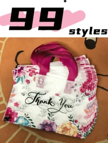 50 pièces Sacs cadeaux haut de gamme - Sacs multifonctionnels pour le shopping et les faveurs de fête pour les mariages, les anniversaires et plus - Sacs en plastique pour les petites entreprises et les événements