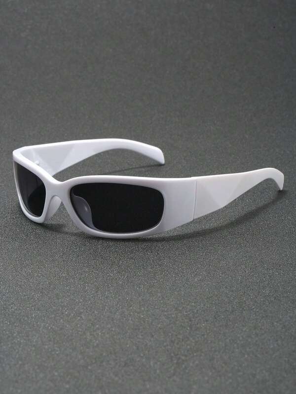 1 par de gafas de moda Y2K para hombres, gafas con marco grande futurista, gafas deportivas de ciclismo envolventes unisex, para ciclismo, pesca, correr, adecuadas para hombres y mujeres, atuendos y actividades al aire libre